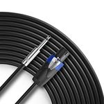 Yoico 100 Feet 12AWG Speakon to 1/4 Inch Speaker Cable -Professional 100ft 12 Gauge Speakon to 1/4" Audio Wire