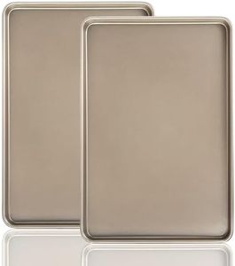 Nicunom Set of 2 Sheet Cake Pan, 11.8" x 17.5" Cookie Sheet, Nonstick Baking Sheet Pans Bakeware Toaster Oven Baking Trays Set, Perfect Cookie Sheet for Baking and Roasting, Commercial Or Home Use
