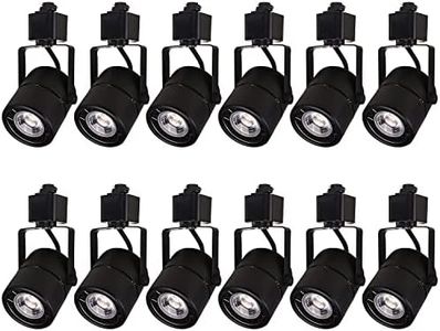 EAGLOD 10W H Track Light Heads,CRI90+ Adjustable LED Track Light Fixtures for Accent Retail Artwork, Linear Track Light H Type -3000K Warm White 120V 24° Angle Halo Type- 12 Pack (Black)