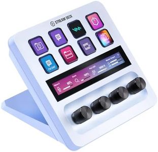 Elgato Stream Deck + White, mezclador de audio, controlador de directo y estudio para streaming, juegos, con banda táctil, diales, teclas LCD personalizables, funciona con Mac, PC