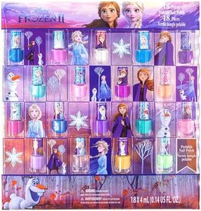 Disney FZ0655SA Frozen Best Peel-Off Nail Polish Deluxe Gift Set for Kids 18 Colors