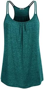 Hibelle Workout Shirts, Womens Running Pullover Tops Active Wear Workout Clothes Racerback Tank Dark Green Medium 2025