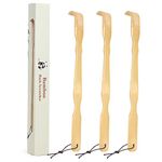 3 Pack Wooden Bamboo Back Scratcher, YIMICOO 17 Inch Long Handle Back Scratchers for Adults Men Women, with Beautiful Gift Packaging