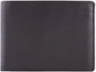 DiLoro RFID Slim Leather Travel Wallet for Men Bifold Top Flip 2 ID Windows (Napa Brown)