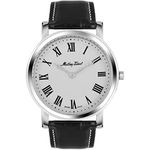 Mathey-Tissot Leather Swiss Made Analog White Dial Men's Watch - Hb611251Sabr, Band Color-Black