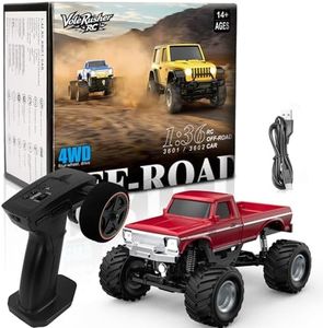 VoleRusher RC [4WD Edition 1/36 Scale Mini RC Crawler Car, Toys for Age 8-14 Old Birthday Gifts, Micro RC Truck 4×4 Small Cars with Off Road Full Proportional RTR 2.4GHz Remote - Red