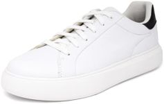 Nautica Men's Classic Lace-Up Low Top Fashion Sneaker Loafer - Stylish and Comfortable Casual Shoe, White Black, 10