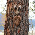 INNOLITES Tree Faces Decor Outdoor, Tree Face Outdoor Statues Old Man Tree Hugger Bark Ghost Face Decoration Funny Yard Art, Tree Decor Outdoor for Halloween Easter Garden Creative Props (B)