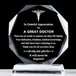 Movdyka Doctor Gifts for Men Women Glass Keepsakes, Laser Engraved Doctor Appreciate Gifts, Best Doctor Gifts for Him Her on Retirement, Christmas, Doctors Day, Thanksgiving- 4.7in.