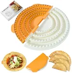 4-in-1 Tortilla Sealer Crimper Press – Adjustable 4"-6"-8"-10" Tortilla & Taco/Burrito Maker Tool with Metal Edge | Easy to Clean, BPA-Free, Durable & Fun for Family Cooking (Orange & Cream)