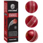 ONEGlobal Incrediball Soft Practice Cricket Ball | Outdoor & Indoor Soft Rubber Cricket Ball With Core & Stitched Seam | For Honing Skills & Family Fun (3-Red)