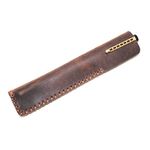 Boshiho Retro Handmade Crazy Horse Vintage Black Leather Fountain Pen Pencil Case (Brown)