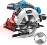 ZUYIYI Cordless Circular Saw 6-1/2" for Makita 18V Battery (Not Inclued), 4500RPM Power Circular Saws w/Laser Guide, 0-45° Bevel Capability, Max 2-3/16" Depth, Electric Saw for Wood Plastic