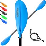 OVERMONT Aluminum Kayak Paddle 230cm/90.5in with Paddle Leash Lightweight Adjustable Portable Detachable Paddles Oars for Inflatable Boat Kayak