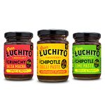 Gran Luchito Mexican Chilli Gift Set | Variety 3 Pack | Flavours Include Spicy Hot Salsa Macha, Smoky Chipotle and Sweet Chipotle Lime.