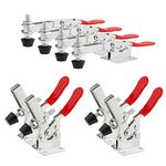 STARVAST 8 Pack 201B Toggle Clamp, 220Lbs Holding Capacity Hand Tool Toggle Clamp, Horizontal Heavy Duty Quick-Release Clamp for Jointer Jig, Smoker Lid, Door and Box Case, Adjustable Clamps Latch