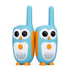 Retevis RT30 Kids Walkie Talkies, Toddler Toys for 3-5 Year Old Boys Girls, Small Owl Toy Walkie Talkie for Kids, Easy to Use, LED Eyes, Easter Holiday Toy Gifts, Indoor Role Play(Blue,2 Pack)