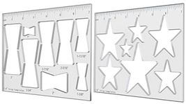 Hecfu Pack of 2 Router Templates for Woodworking, Router Jigs Decorative Template, Butterfly Star Key Inlay Templates