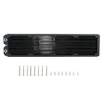 Copper Radiator 480mm, Water Cooling Radiator, 14 Tubes Heat Exchanger CPU Heatsink Cooler Fast Heat Dissipation for PC Computer - Black