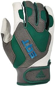 adidas EQT Adult Baseball and Softball Batting Glove, Gray/Forest Green, X-Large