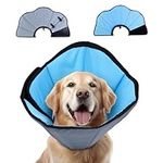 ipetstation Dog Cone Collar for Dogs After Surgery Extra Long, Adjustable Comfy Dog Elizabethan Pet Collar Cone for Large Dogs Anti-Lick Protective Wound (M (Neck Girth: 31-38cm))