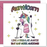 Cult Kitty Auntie Birthday Card - Aunticorn - Aunty Birthday Gifts, Aunt Gift, Birthday Card Auntie, Auntie Card