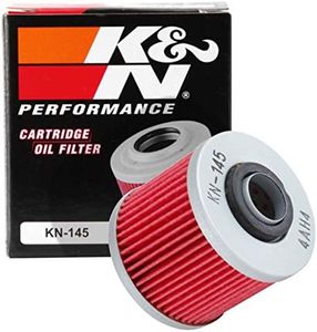 K&N Motorcycle Oil Filter: High Performance, Premium, Designed to be used with Synthetic or Conventional Oils: Fits Select Yamaha Vehicles, KN-145