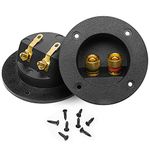 VooGenzek 2 Pieces Black DIY Home 2-Way Speaker Box Terminal Binding Post, Terminal Cover Post Round Spring Cup Connectors Subwoofer Connector