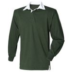 Front Row Mens Long Sleeve Sports Rugby Shirt (L) (Bottle Green)