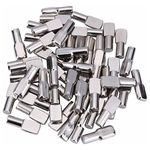 QUUPY 30PCS 7mm Cabinet Shelf Pegs Spoon Shape Shelf Support Pins Holders Bookshelf Furniture Shelve Nickel Plated Brackets for Kitchen Closet