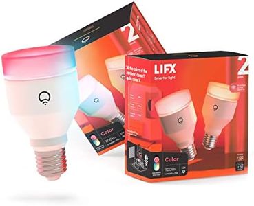 LIFX color, A19 1100 lumens, Wi-Fi Smart LED Light Bulb, Billions of colors and Whites, No Bridge Required, Works with Alexa, Hey Google, HomeKit and Siri, Multicolor (4-Pack)