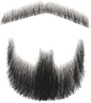 Parceria Fake Beard, Trimmable and Customizable Fake Mustache, Soft and Nice Looking Black Realistic Faux Facial Hair for Men Theatrical, Holiday, Drama, Party, Movie