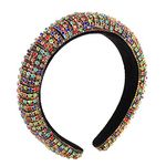 Young & Forever Gift Rainbow Rhinestone Headbands Velvet Padded Headband Wide Sparkling Bejewelled Hairband for Women Delicate Crystal Embellished Headband Accessory for women girls