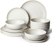 Joviton Home 18PCS Gray Swirl Melamine Dinnerware Sets for 6, Outdoor Plates and Bowls Sets (Gray Swirl)