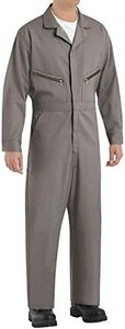 Red Kap Men's Zip-Front Cotton Coverall, Grey, 40