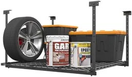 Jusgym 45-Inch x 45-Inch Overhead Garage Storage Rack, 17"-28" Height Adjustable Garage Ceiling Storage Racks, Heavy Duty Storage Organizer System, 250LBS Weight Capacity, Black