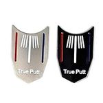 True Putt Golf Ball marker with golf alignment lines. Golf Ball Markers for Putting Green, 2 pack black and silver