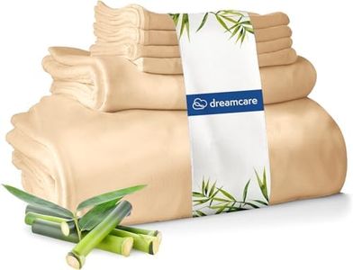 DREAMCARE 100% Viscose from Bamboo Sheets Queen Size - 4 Pc Luxury Cooling Sheets for Hot Sleepers, Queen Size Bed Sheets Set (Soft Apricot)