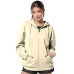 FUNKY MONKEY - Women's Cute Hoodies Teen Girl Winter Jacket Sweatshirts Casual Drawstring Clothes Zip Up Hoodie with Pocket (in, Alpha, XS, Regular, Beige)
