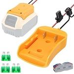 for Power Wheel Battery Adapter for Dewalt 20V with Fuse Switch and Wire Terminal, for Dewalt 20V 12AWG Dock Power Connector for DIY Ride On Truck, Robotics, RC Toys and Work Lights