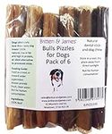 Britten & James 6 Thick Bulls Pizzles for Dogs (12cm length) - Bully Stick, Natural Dental Stick and Dog Chew. Hypoallergenic, Grain Free and Long Lasting Dog Treat