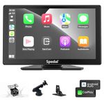 NaviCam 9 Inch Wireless Carplay & Android Auto with 1080P Backup Camera, Portable Car Stereo with Car Play Touch Screen, Navigation with Mirror Link, Bluetooth, AUX/FM, Gift of Drive Mate