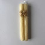 100% Pure Beeswax Dinner Candles, Subtle Honey Smell, Gift for Her, 10 Colours (White)