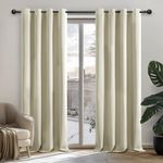 Deconovo Super Soft Curtains Eyelet Thermal Insulated Blackout Curtains for Nursery 140x260cm Light Beige 1 Pair