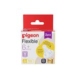 Pigeon Peristaltic Nipple Y Cut,For 6+ Month Babies,Slim Neck Nipple,BPS Free,BPA Free,Pack of 2