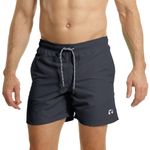 RIPT Men's Performance Essentials Quick Dry UV 50 Sun Protection Swim Shorts Trunks, Navy, M