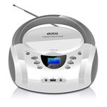 CD Player Portable Boombox, Portable Kids CD Player with Bluetooth Speakers丨Portable FM Radio Disc Player Boom Box with Aux Line in, Headphone Jack and USB Input