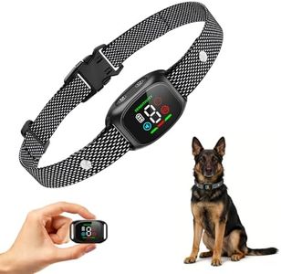 No Shock Anti-Bark Dog Collar - Waterproof Rechargeable Dog Control Bark Collar, with Humane Beep and Vibration Settings, with 3 Modes 5 Sensitivities, Anti Barking Device for Dogs, Black