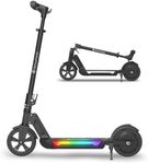 isinwheel S2&S7 Electric Scooter for Kids,150W/250W Foldable(only S7) and 3 Adjustable Heights Kids Electric Scooter with Dual Brake, LED Display, Gift for Kid (Dark Black)