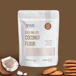 JIWA Cold Pressed Coconut Flour | Plant Based Food | Low Carb Nariyal Powder| Make Coconut Milk, Breads and Cookies | Keto Friendly | Made with Kerala Khopra | Gluten Free Atta | Grain Free| Paleo Friendly | 200 g